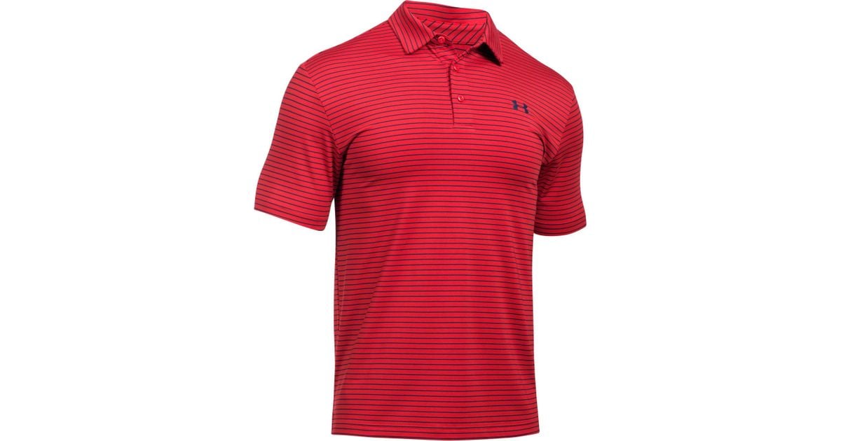 under armour red golf polo