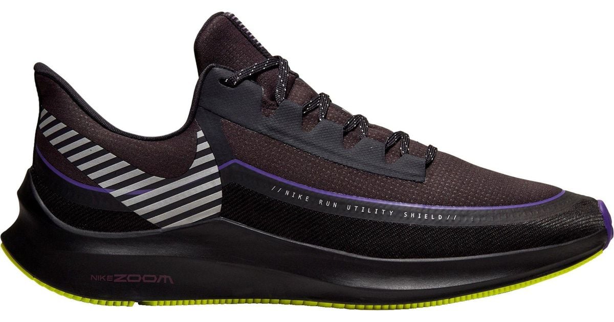 Nike Air Zoom Winflo 6 Shield Running Shoes in Black/Purple (Black) for Men - Lyst