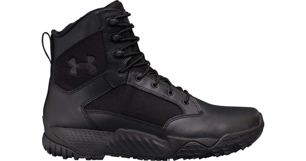 Under Armour Leather Stellar 8'' Side-zip Tactical Boots in Black for ...