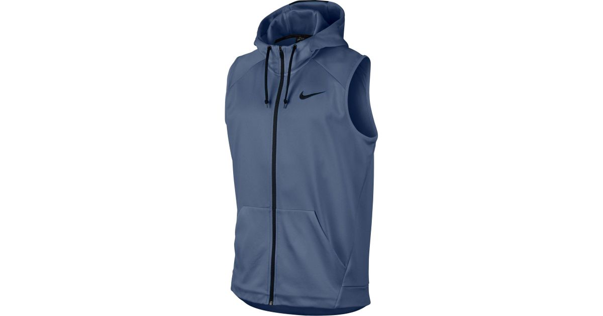 sleeveless full zip hoodie