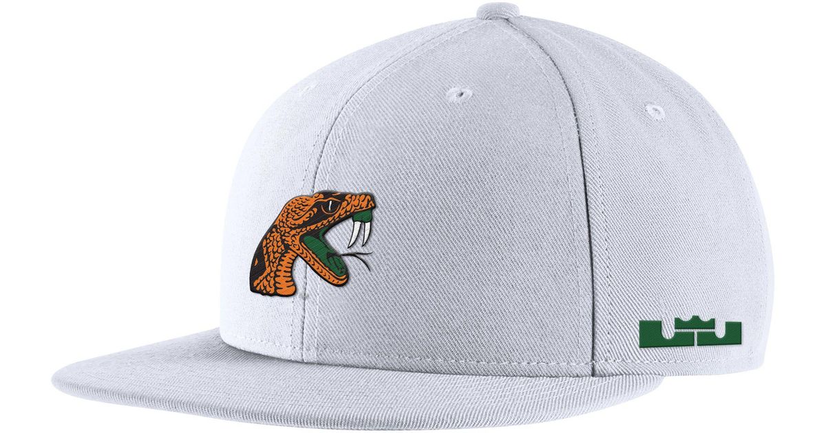 Nike X Lebron James Florida A&m Rattlers White Snapback Hat for Men Lyst