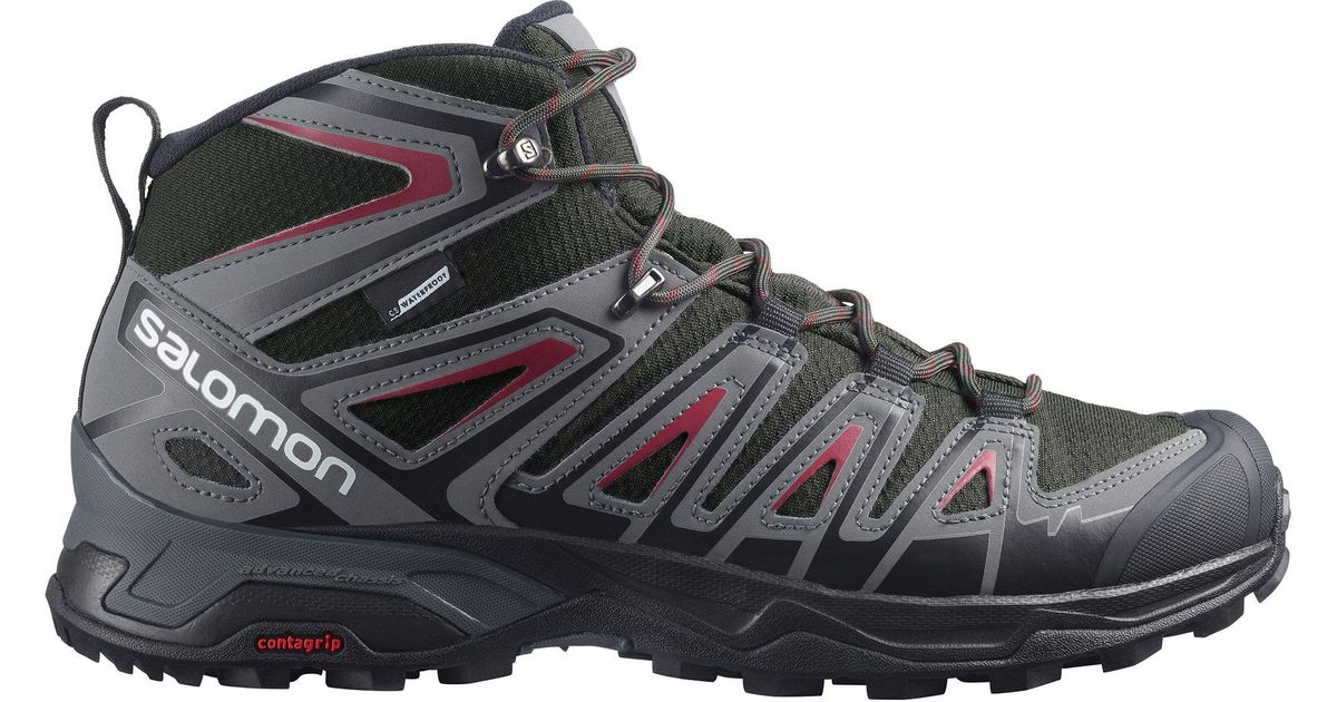 Salomon Leather X Ultra Pioneer Mid Waterproof Boots in Black for Men