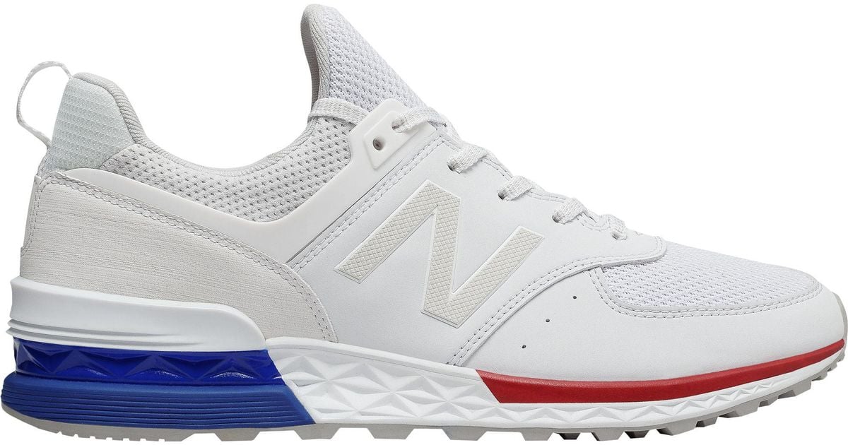 new balance 574 sport white red blue