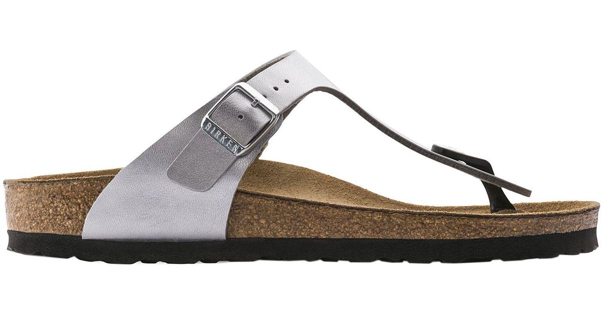 Birkenstock Suede Gizeh Sandals in Silver (Metallic) - Lyst
