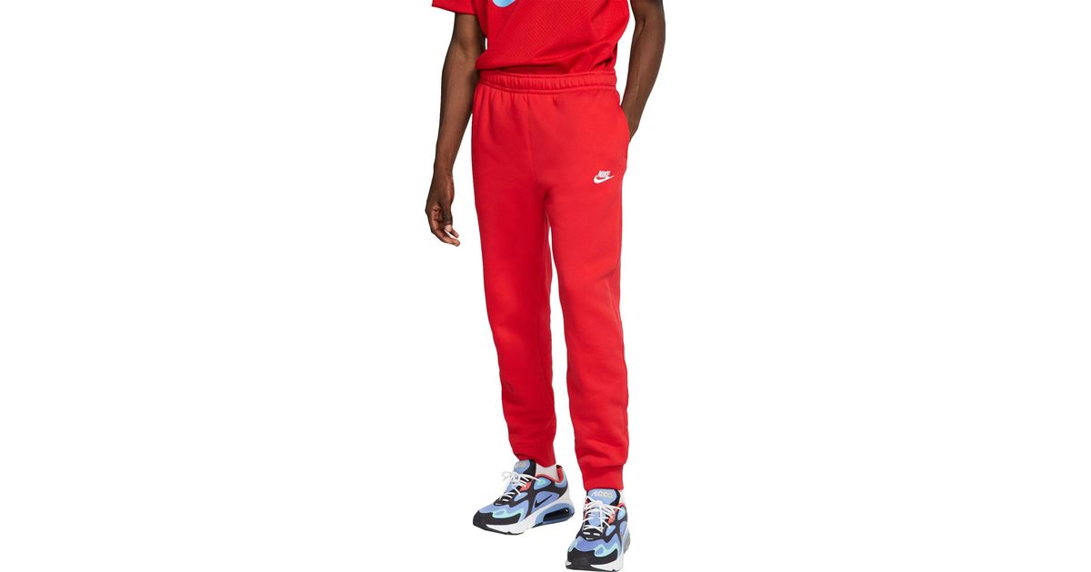 nike air cuffed joggers in red
