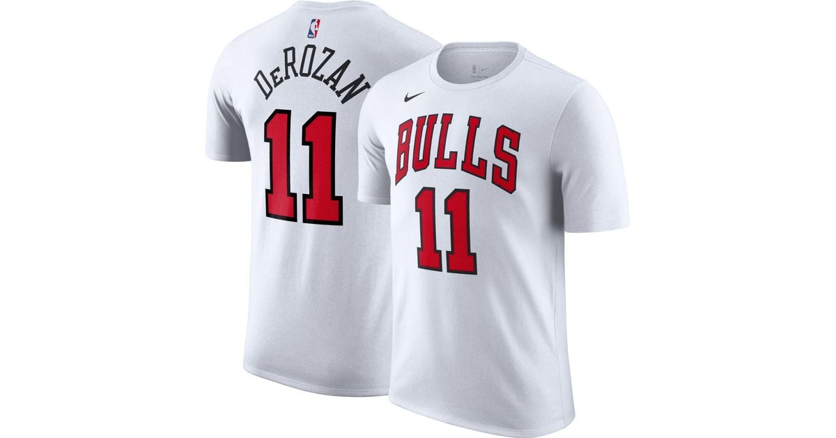 Nike Chicago Bulls Demar Derozan 11 White Tshirt in Red for Men Lyst