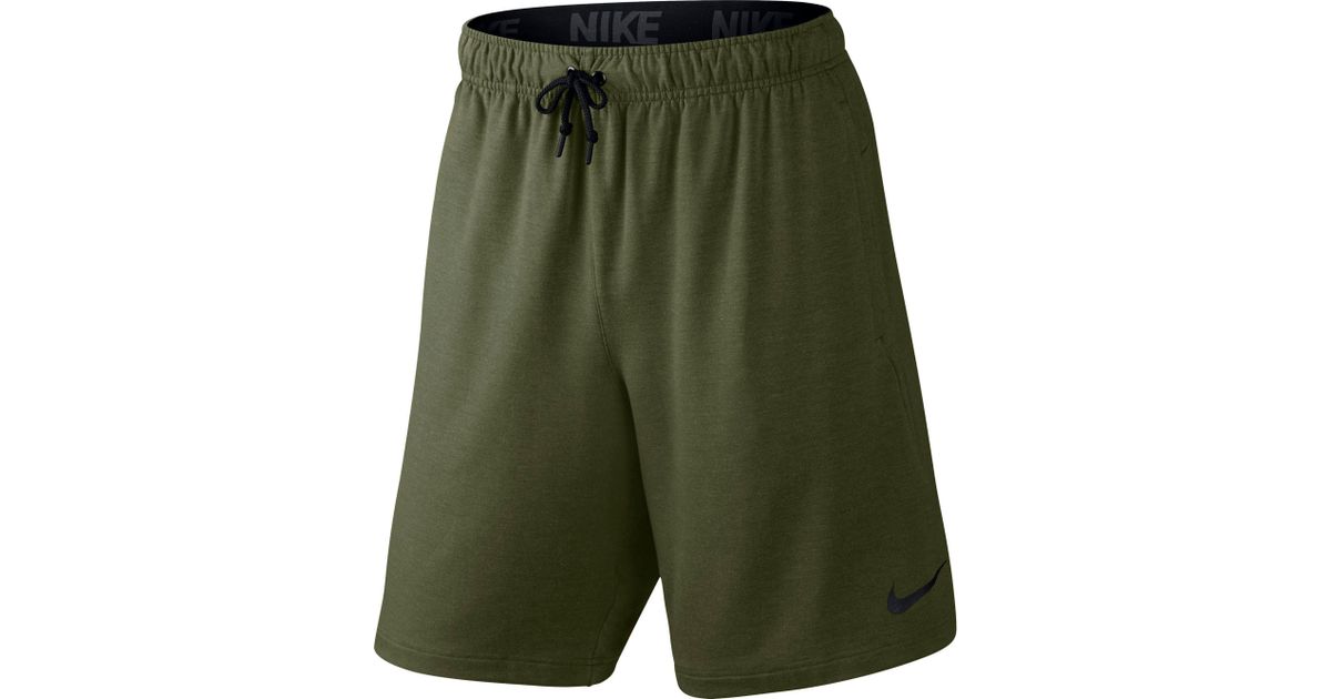green nike fleece shorts