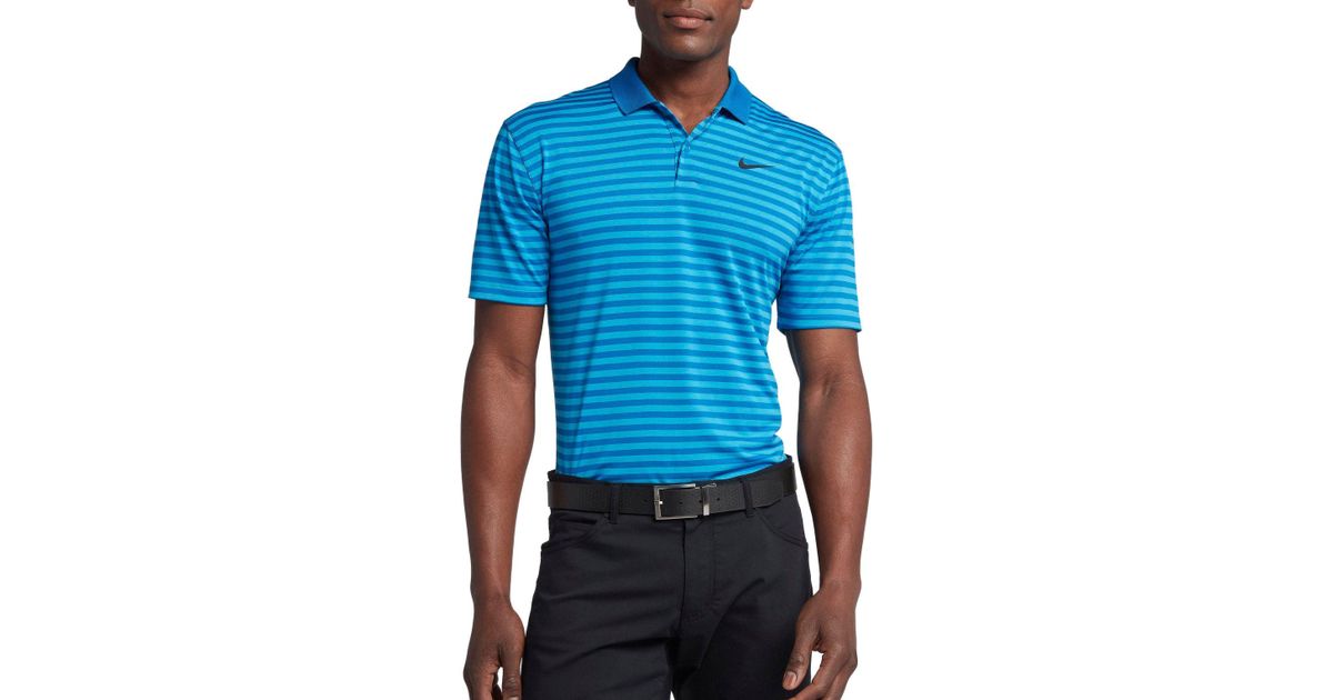 striped nike golf polo