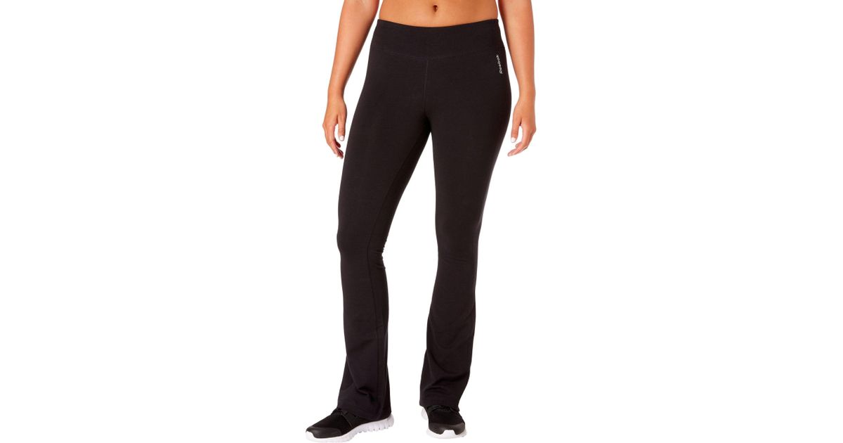 reebok women's stretch cotton flare pants