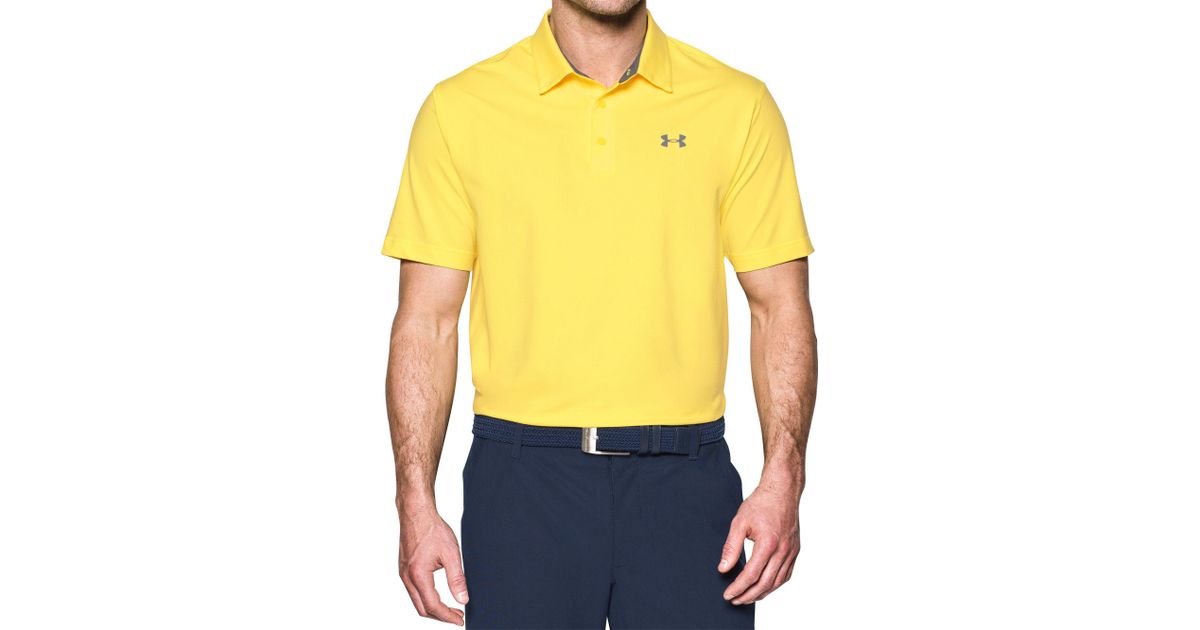 yellow under armour golf shirt
