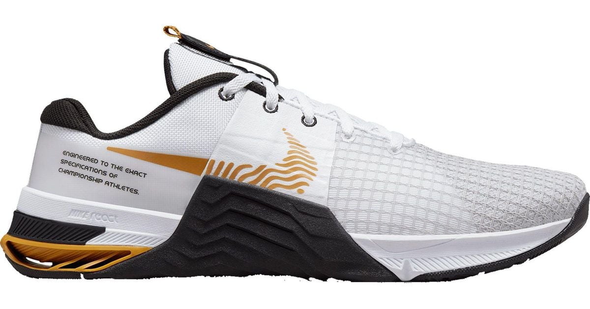 Nike Rubber Metcon 8 Training Shoes in White/Gold/Black (Black) for Men