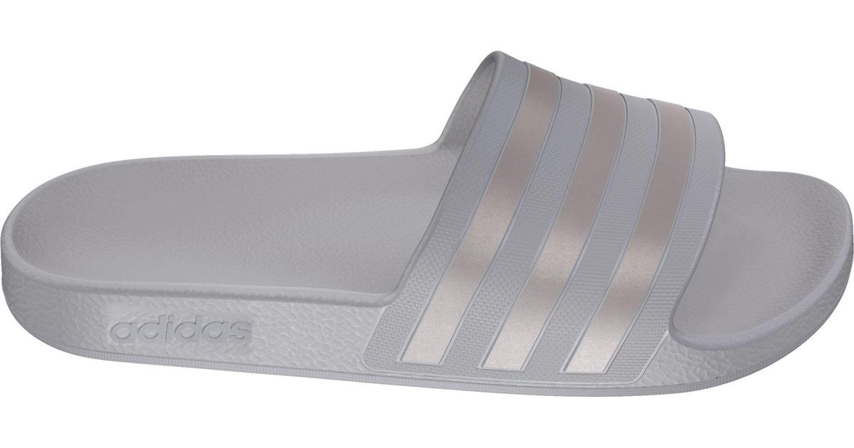 gray adidas slides