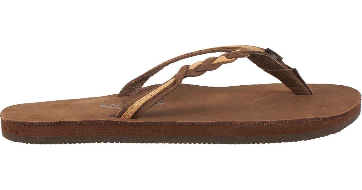 brown braided flip flops