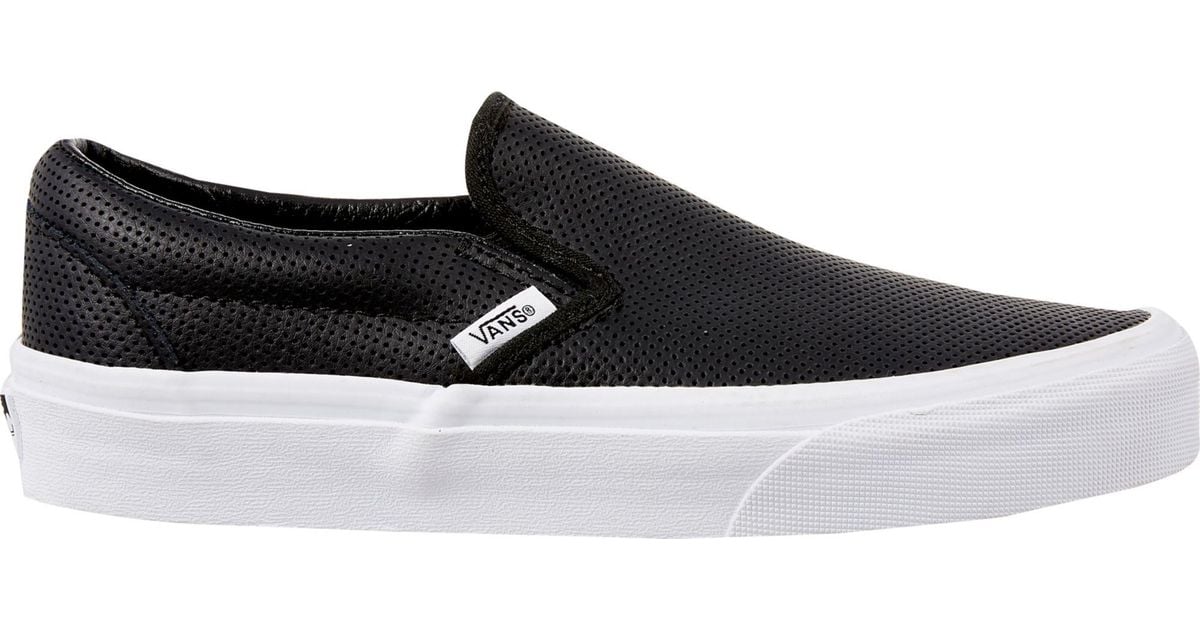 perf leather slip-on vans black