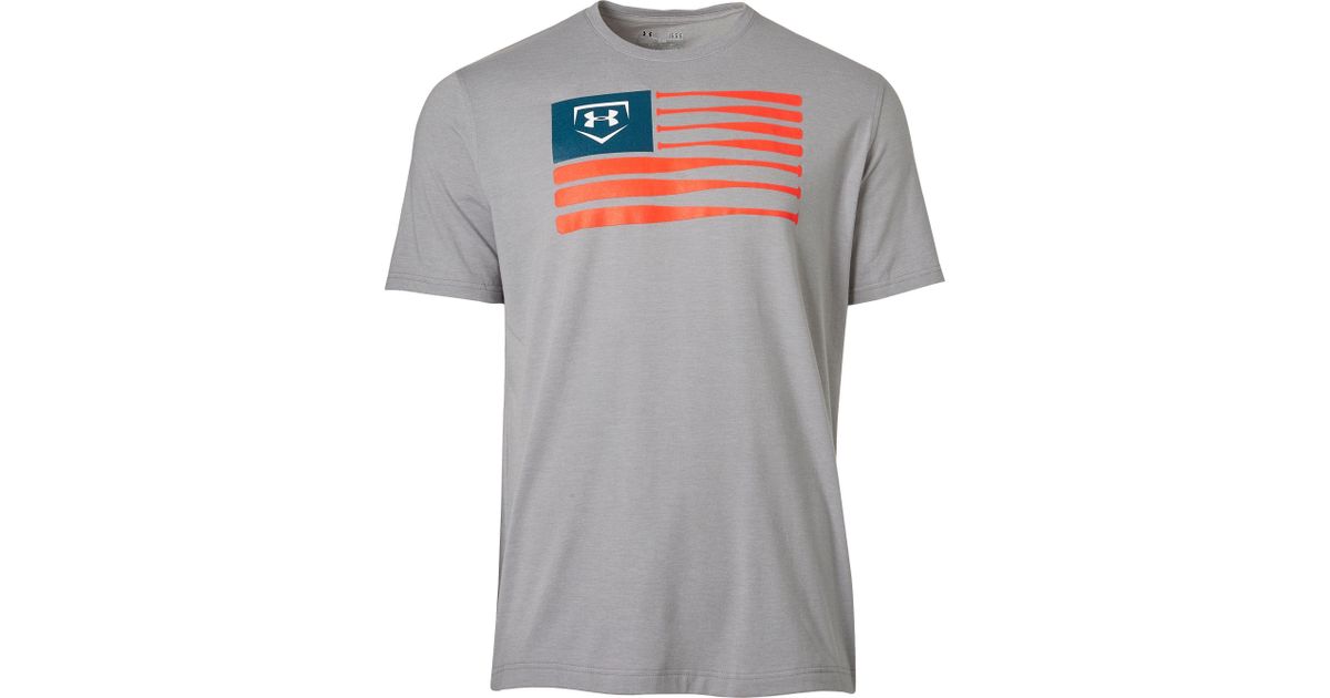 under armour baseball flag shirt
