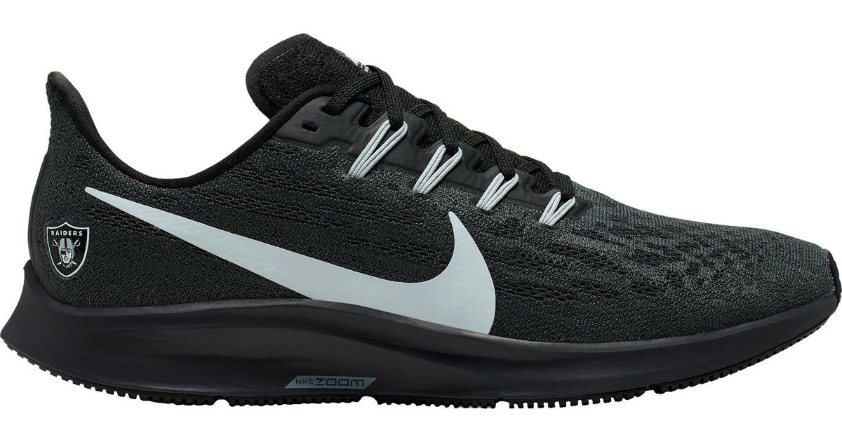 Nike Oakland Raiders Air Zoom Pegasus 36 Running Shoes in Anthracite/Black/Silver (Black) for 