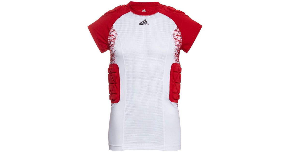 adidas Adult Techfit Printed Padded Football Shirt in Red Lyst