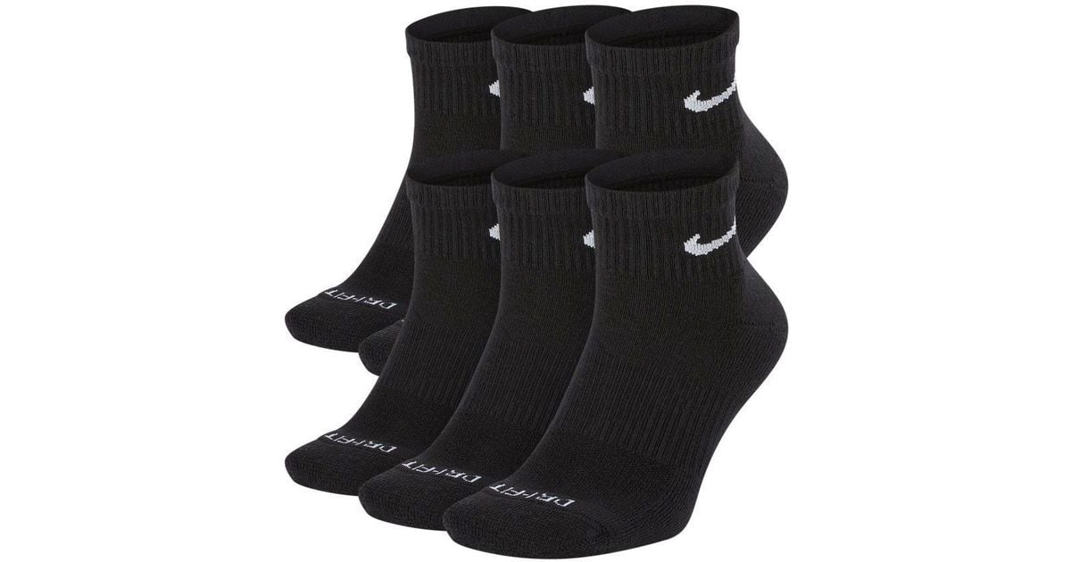 Nike 6 Pack Drifit Plus Quarter Socks in Black/White (Black) for Men Save 18 Lyst