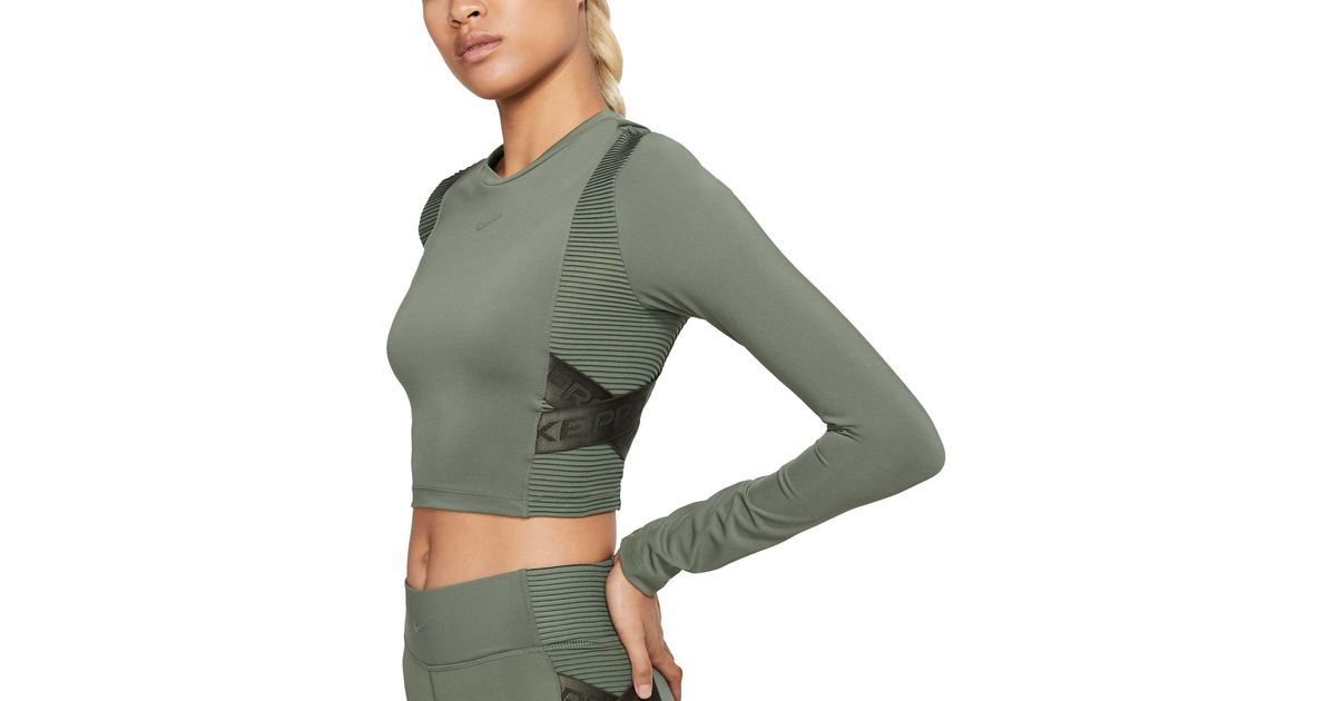 nike women's aeroadapt pro cropped long sleeve shirt
