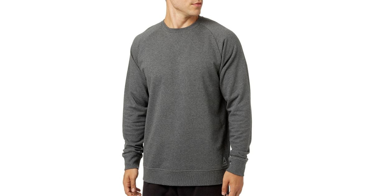reebok men's heather cotton fleece heather crewneck sweatshirt