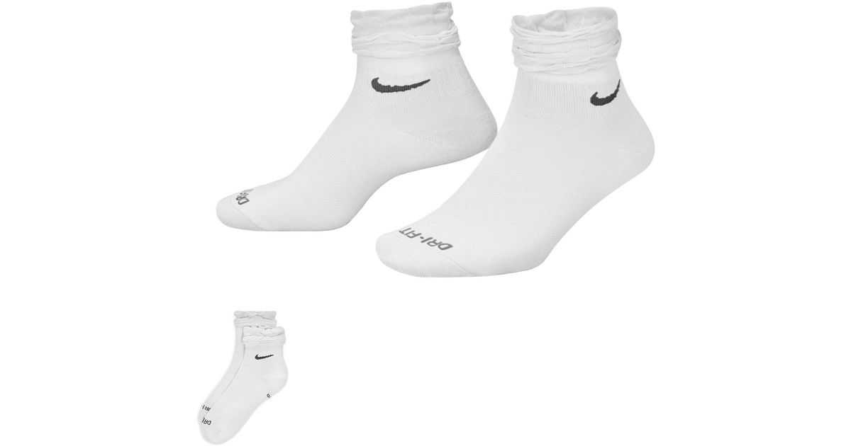 Nike Ruffle Shuffle Ankle Socks in White Lyst