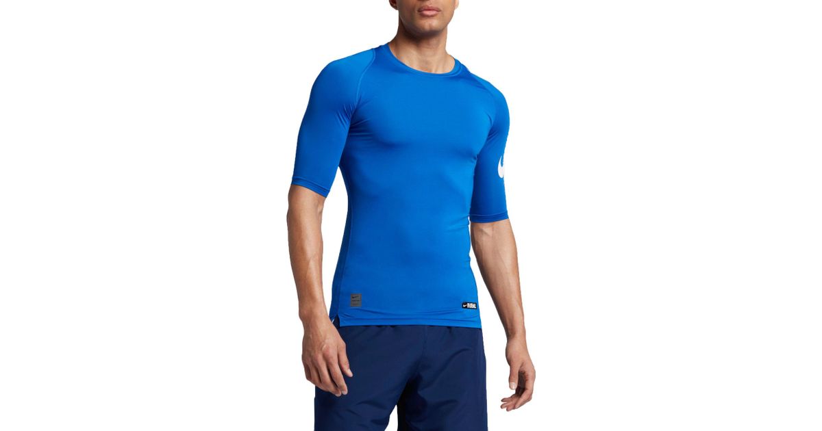 nike men's pro half sleeve compression football shirt