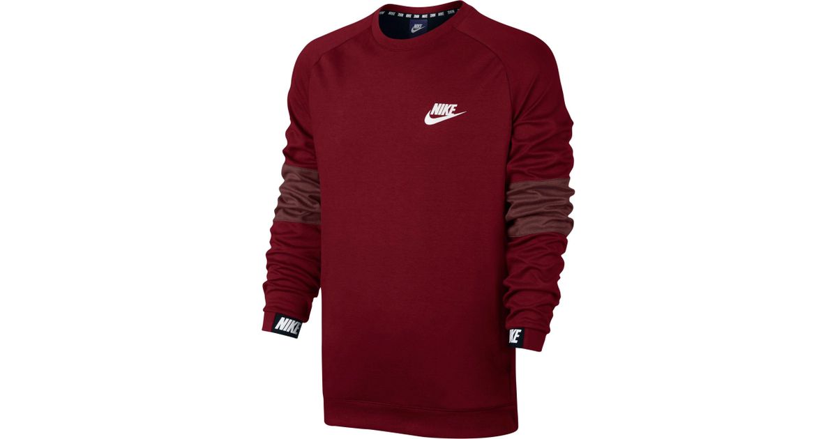 Nike Sportswear Advance 15 Fleece Crewneck Sweatshirt in Red for Men - Lyst