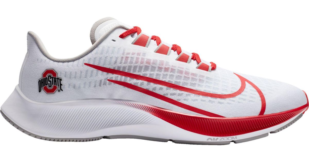 Nike Ohio State Air Zoom Pegasus 37 Running Shoes in White/Red (Red) for Men - Lyst
