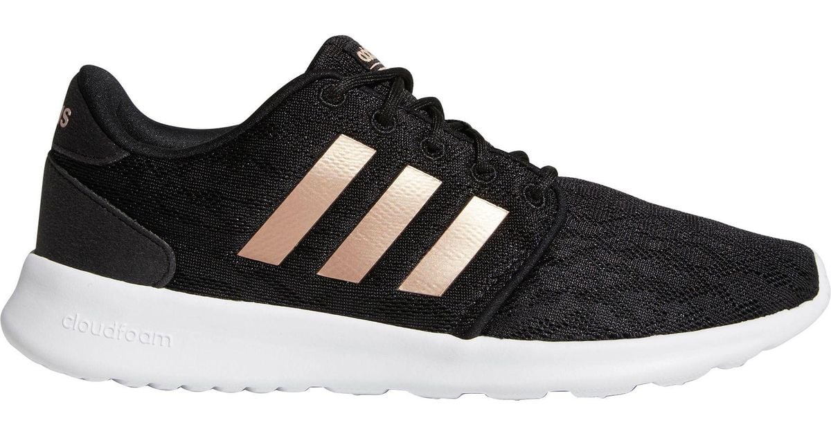 adidas cloudfoam qt racer black and gold