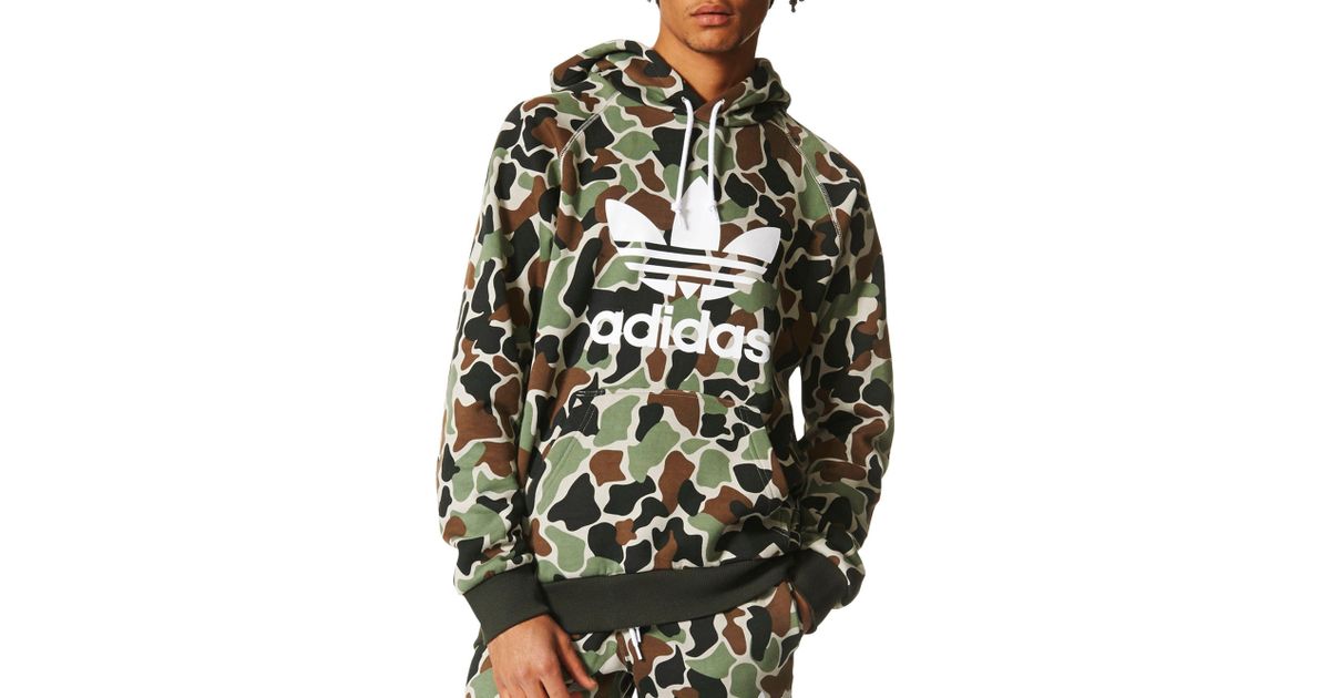 adidas trefoil camo hoodie