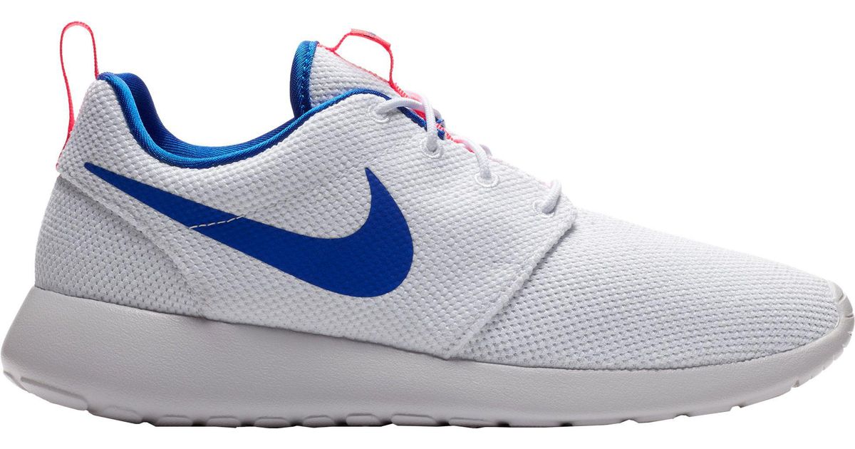 nike roshe white and blue