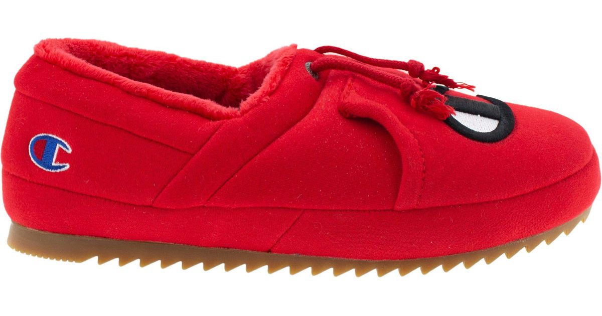 champion university slippers red