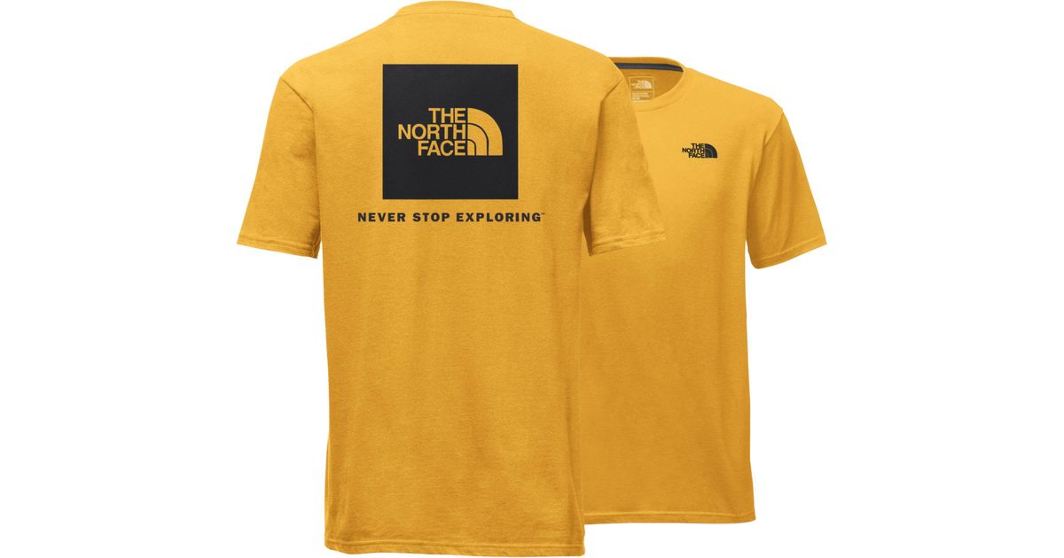 The North Face Cotton Red Box T Shirt In Yellow For Men Lyst The North Face Cotton Red Box T Shirt In Yellow For Men Lyst