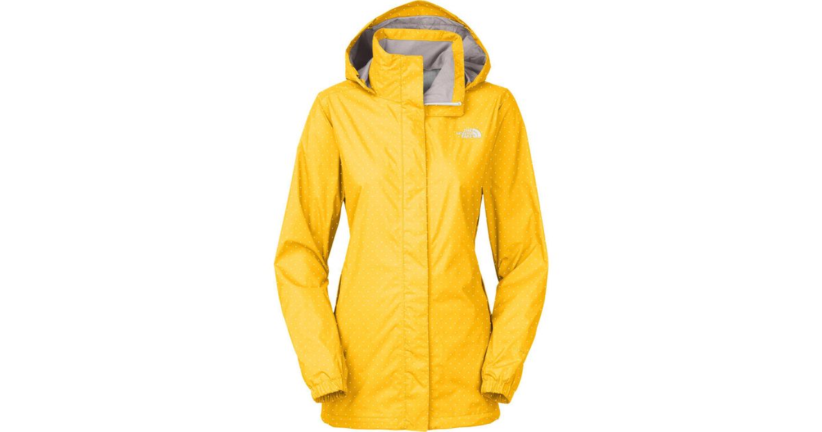 north face women's rain jacket yellow