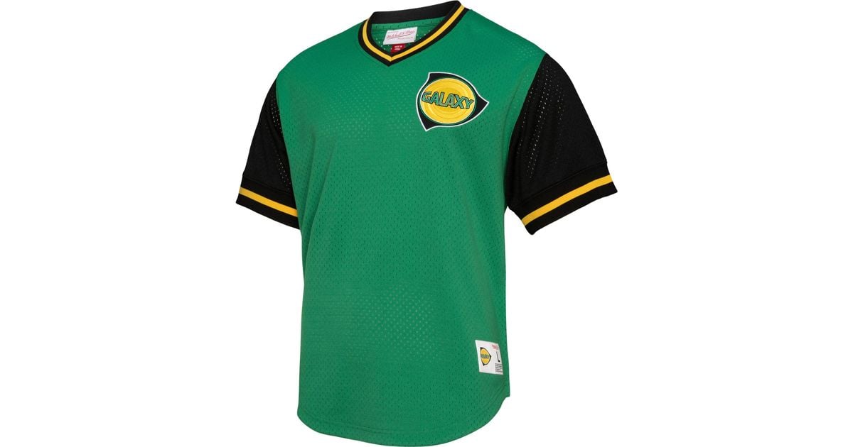 Mitchell & Ness Los Angeles Galaxy '96 Retro Green Vneck Jersey for