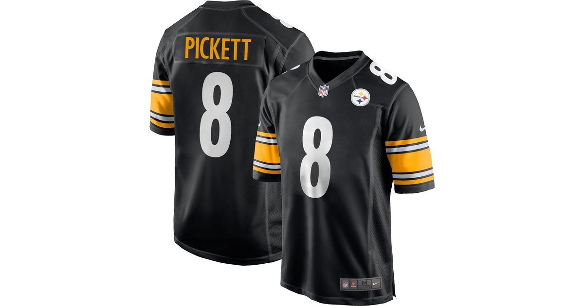 Nike Satin Pittsburgh Steelers Kenny Pickett 8 Black Game Jersey for