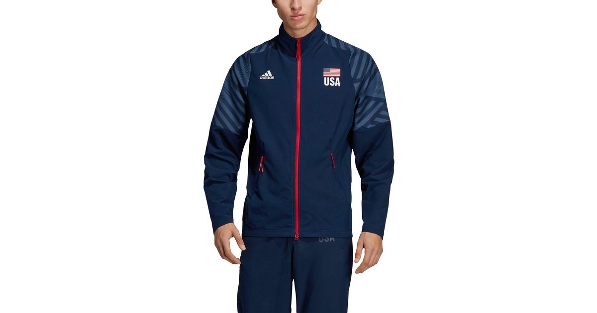 adidas Usa Volleyball Warmup Jacket in Blue for Men Lyst