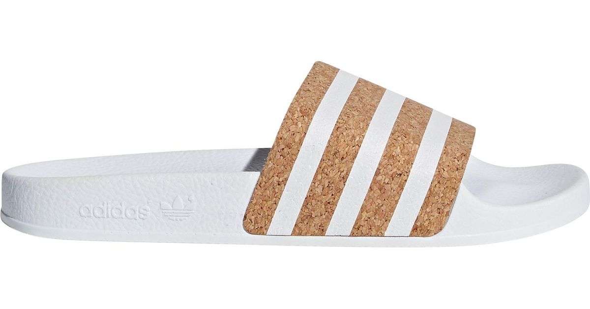 adidas white cork slides