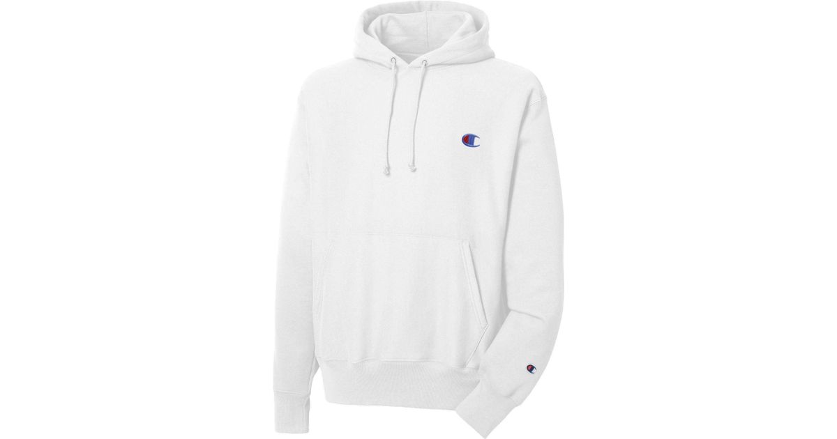 champion rev weave hoodie white