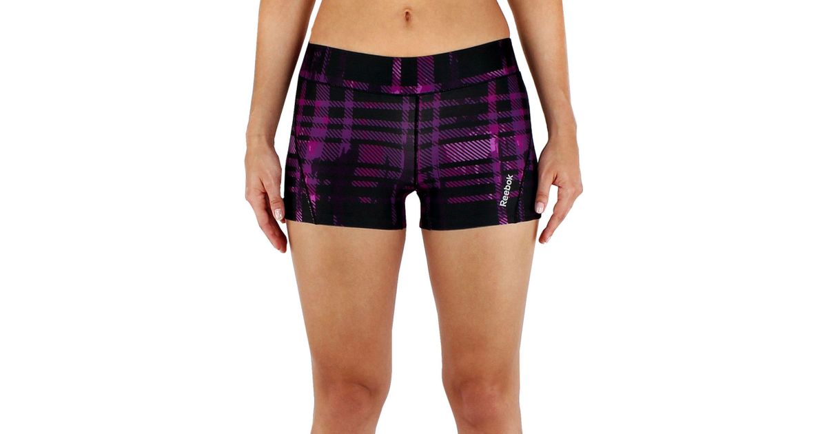 reebok women's 3 printed compression shorts