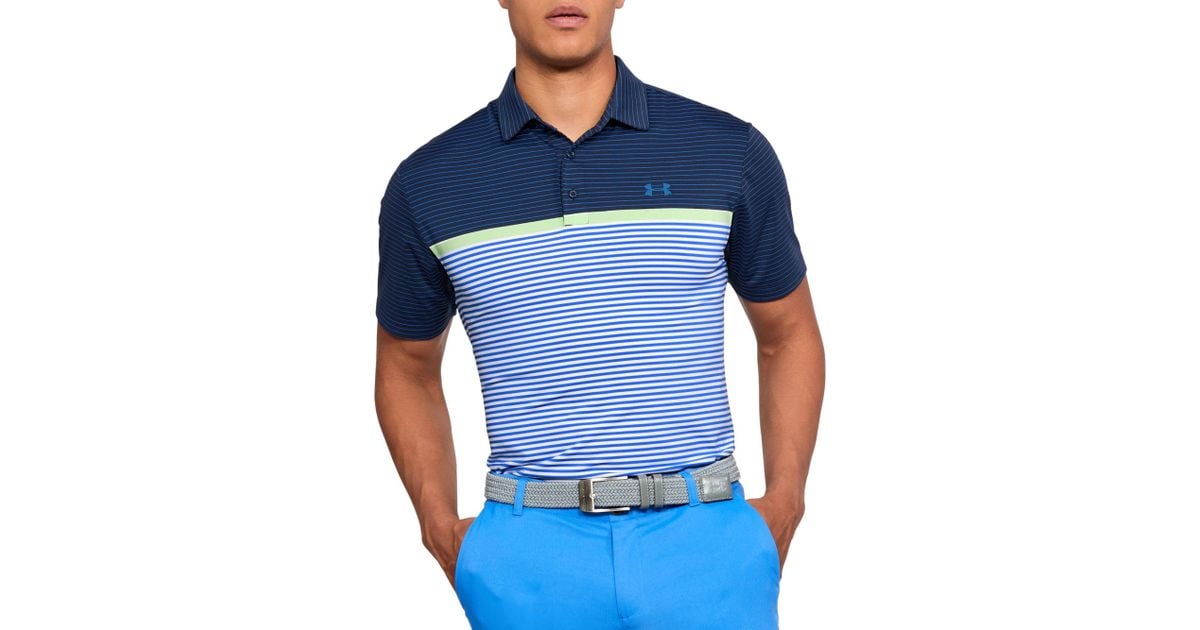 under armour playoff super stripe polo