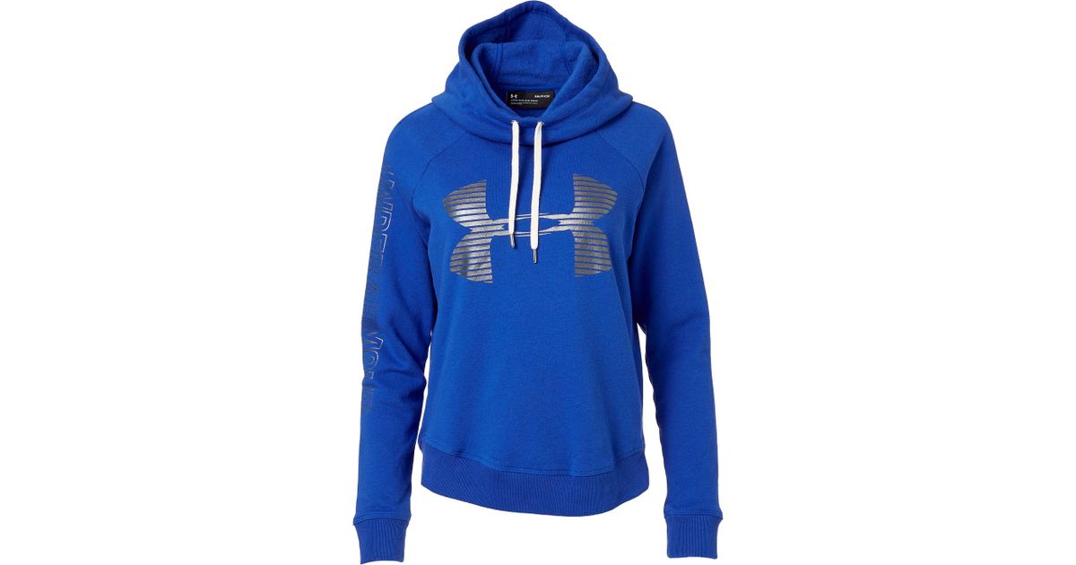 under armour women's favorite fleece metallic stripe big logo hoodie