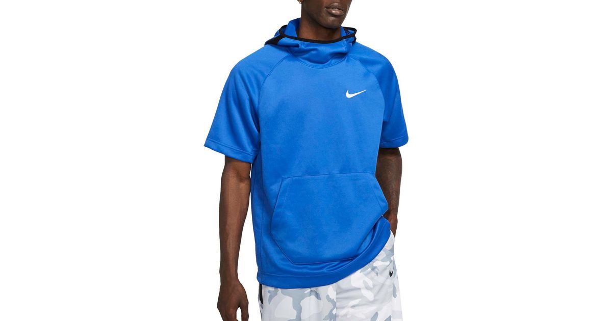 Nike Dri-fit Spotlight Short Sleeve Hoodie in Blue for Men - Lyst