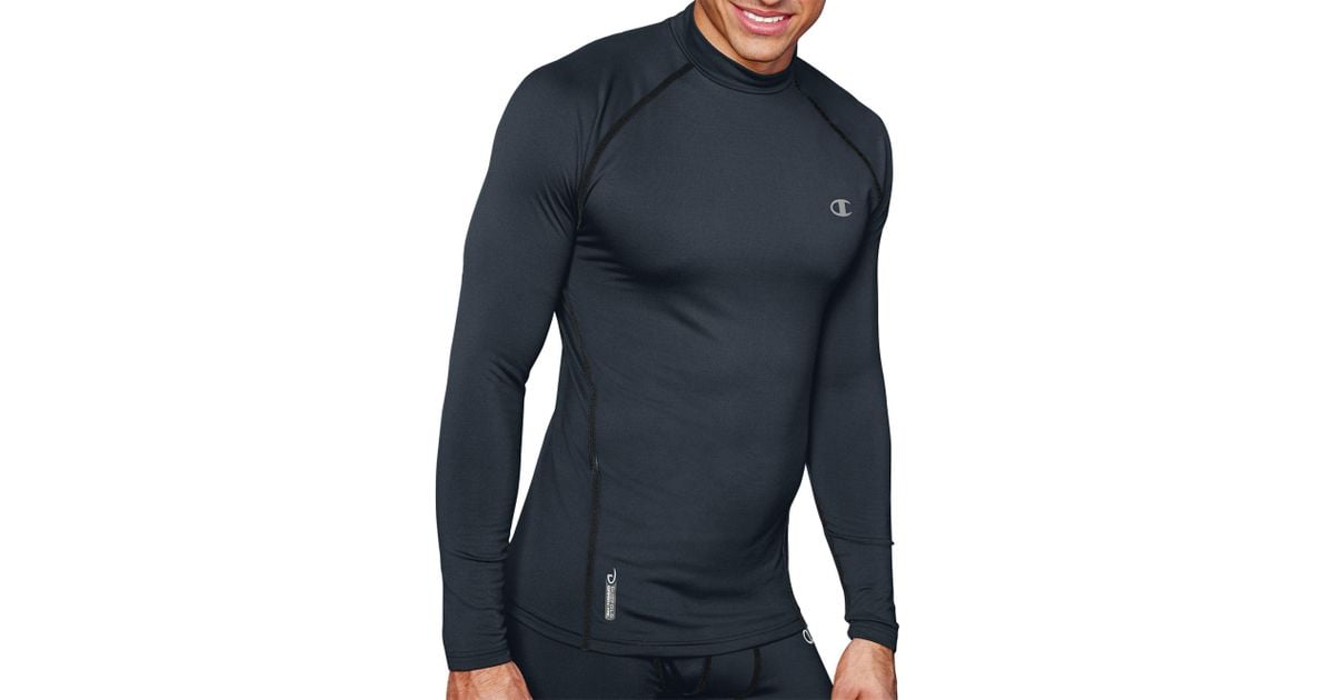 champion men's gear cold weather compression crewneck long sleeve shirt