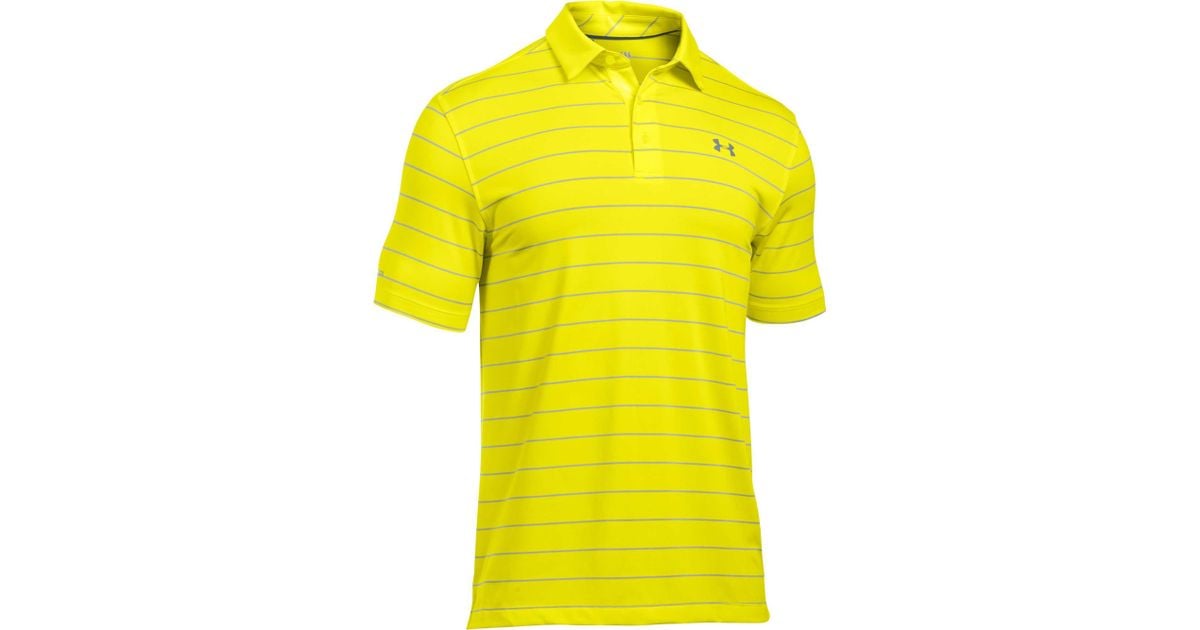 yellow under armour golf shirt