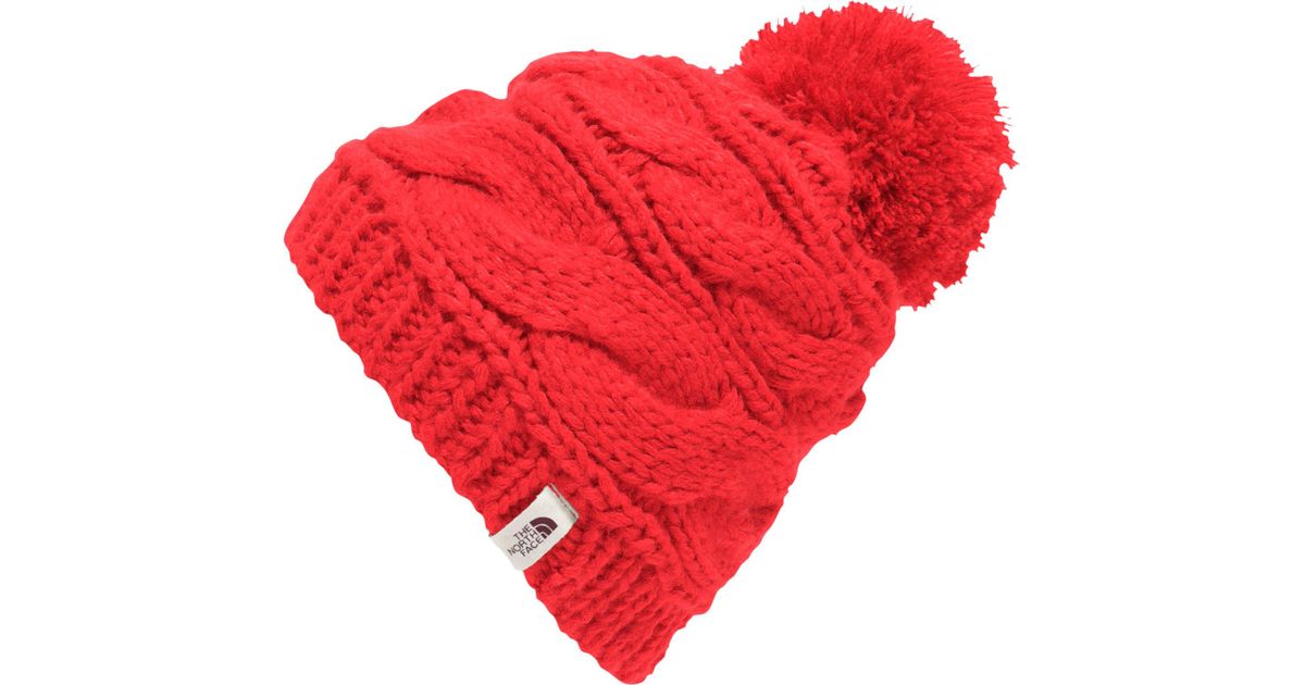 the north face women's triple cable pom beanie