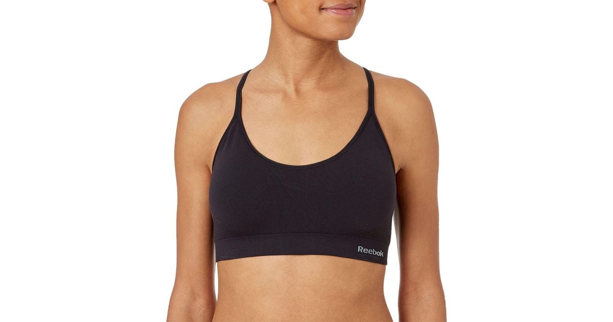 reebok strappy cami sports bra