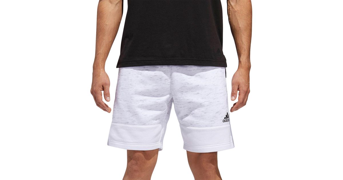 adidas Post Game Fleece Shorts in White 