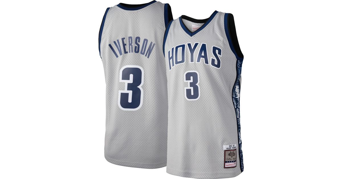 Mitchell & Ness Hoyas Allen Iverson 3 1996 Jersey in Blue