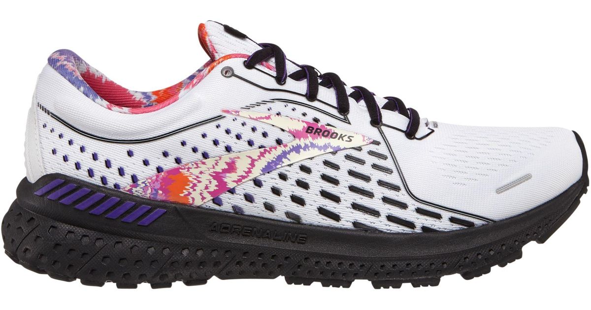 Brooks Empower Her Collection Adrenaline Gts 21 Running Shoes in White/Black/Purple (Black) for